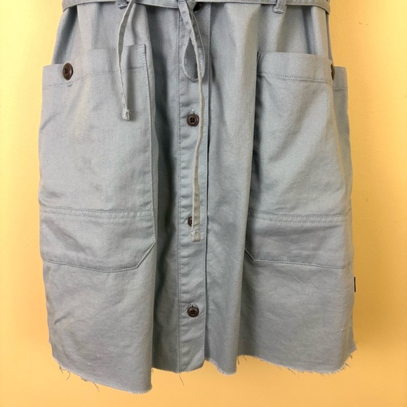 NWT North Face Blue Tie Waist Sleeveless 100% Organic Cotton Mini Dress Size M - Picture 9 of 14